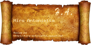 Hirs Antonietta névjegykártya